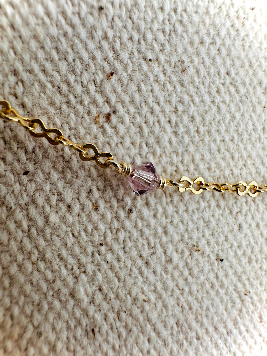 Light Amethyst Swarovski Infinity Gold Necklace