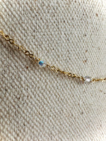 Clear Iridescent Swarovski Infinity Gold Necklace