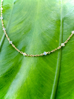 Clear Iridescent Swarovski Infinity Gold Necklace