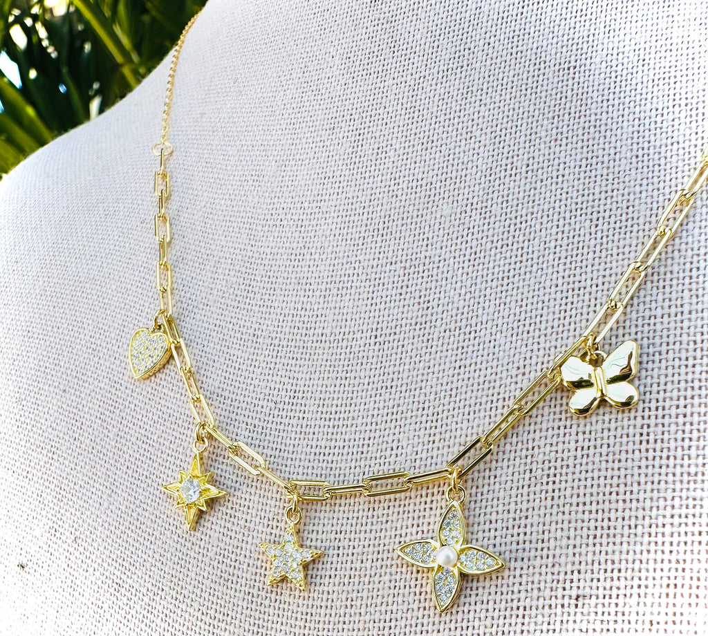 Charms Gold Plated Necklace