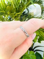 Twisted Infinity Zirconia 925 Sterling Silver Ring