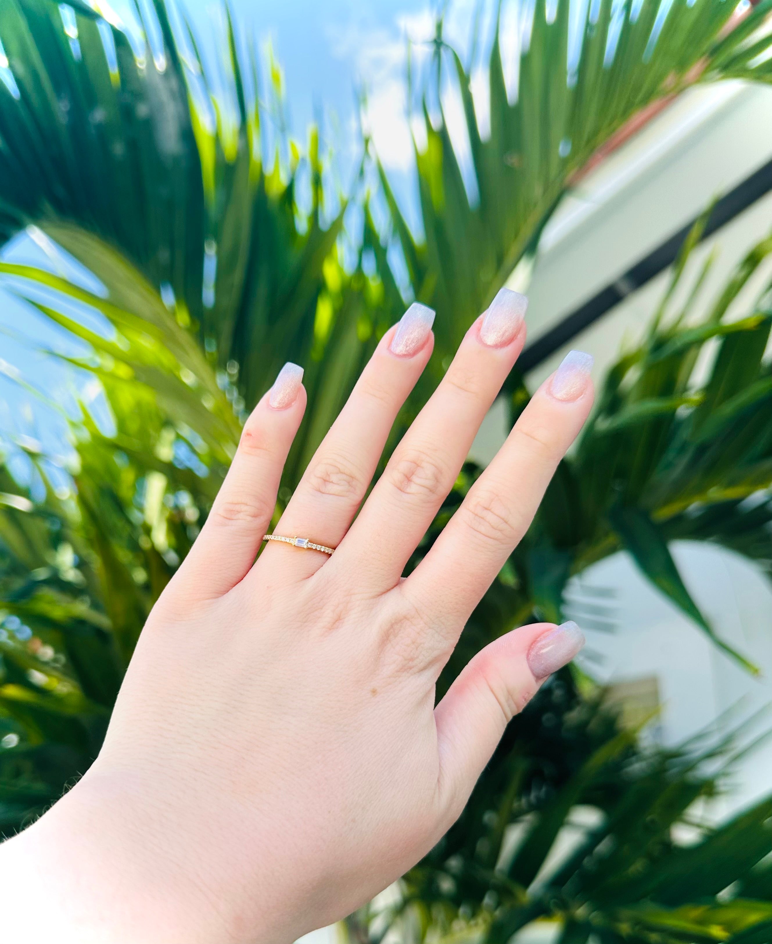 Baguette Zirconia Gold Plated Ring