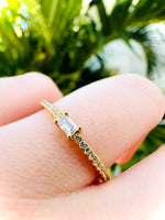 Baguette Zirconia Gold Plated Ring