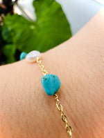 Turquoise Pearl Gold Plated Bracelet