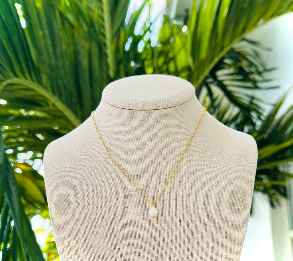 Pearl Drop Minimalist Gold Plated Necklaces